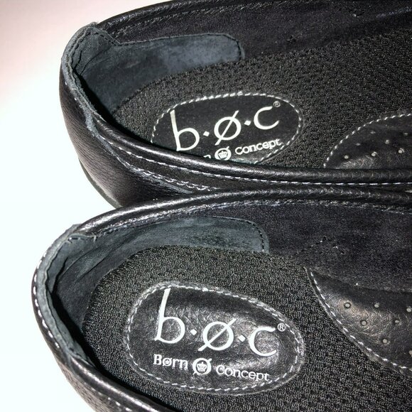 boc Born Concept Womens Size 9 Black Leather Suede Mary Jane Flat Casual Shoes - Picture 8 of 8